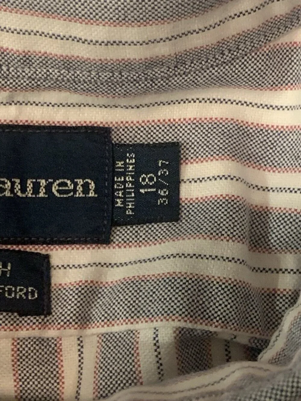 Ralph Lauren Yarmouth Shirt Men 18-36 /37 Cotton Oxford Button Down Long Sleeve